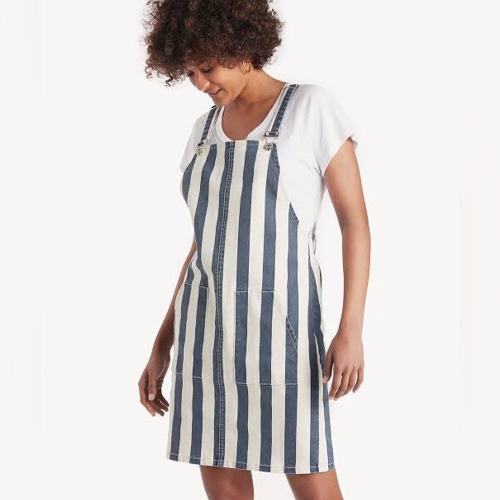 Vince Camuto Denim Indiago and White Striped Dress Size Small